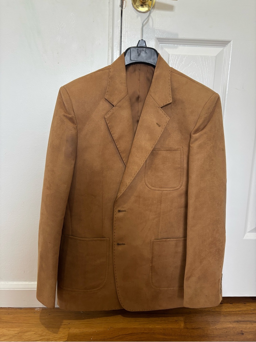 Men's Tan Suede Sport Coat - Classic Patch-Pocket Blazer